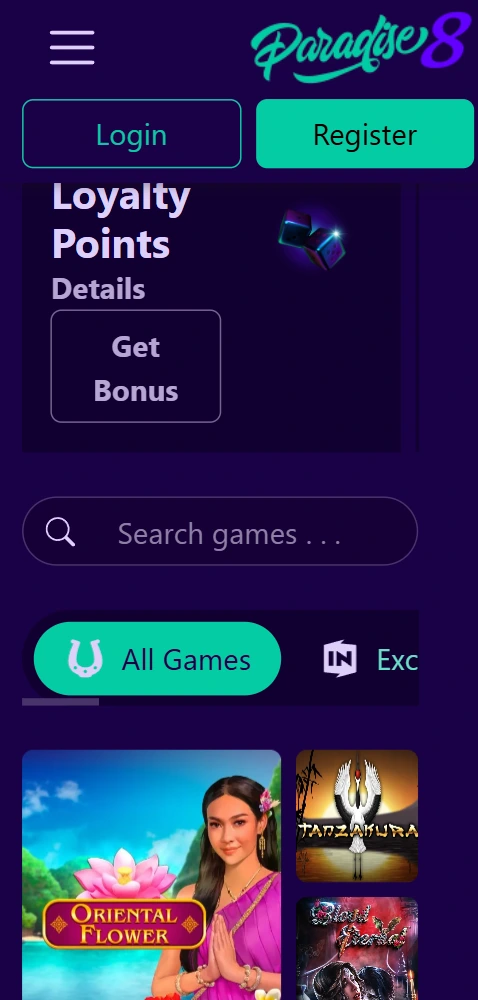 Paradise 8 Casino Mobile